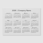 2026カレンダー（会社名グレー磁石） (正面)