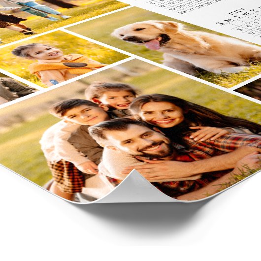 2026カレンダー 6枚の写真 コラージュ オーダーメイド ポスター (角)