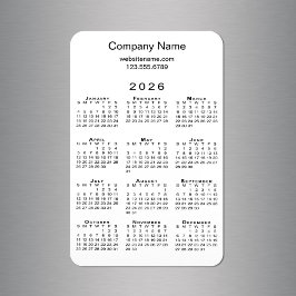 2026カレンミニマルダー会社名情報(ホワイト) マグネット
