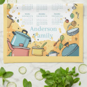 2026キッチンカラフルクックウェアテーマカレンダー キッチンタオル (折り畳み)