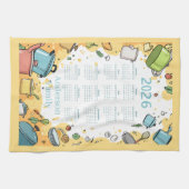 2026キッチンカラフルクックウェアテーマカレンダー キッチンタオル (横)