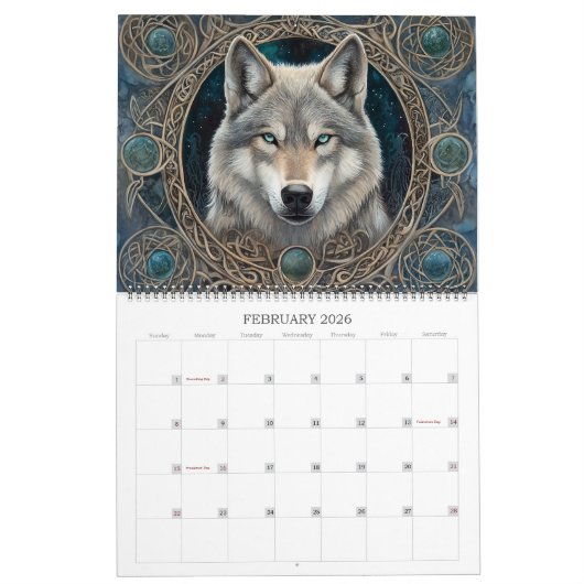 2026ケルト結び目模様カレンダー2 カレンダー (2月 2026)