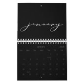 2026シンプルブラックカスタムミニマル カレンダー (1月 2026)