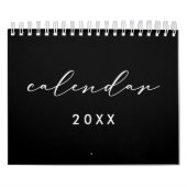 2026シンプルブラックカスタムミニマル カレンダー (カバー)