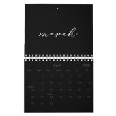 2026シンプルブラックカスタムミニマル カレンダー (3月 2026)