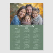 2026シンプルモダングリーンホリデー写真カレンダー (正面)