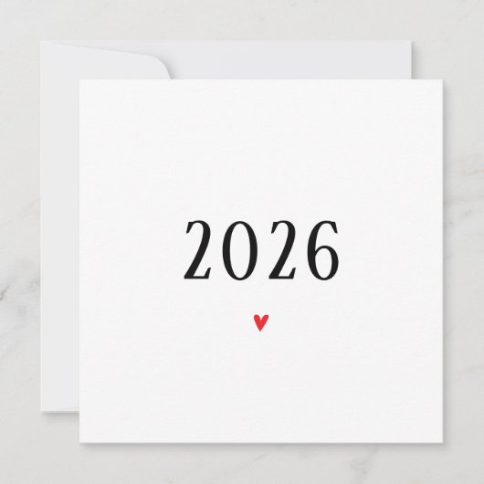 2026シンプル年妊娠告知カード 案内状 (正面)