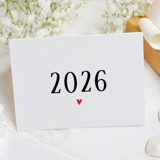 2026シンプル年驚き妊娠告知カード 案内状