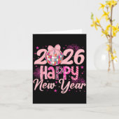 2026ニューイヤーパーティーディスコボール家族お揃い抹茶 カード (黄色い花)