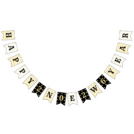 2026ハッピーニューイヤーパーティーフェイク金ゴールド星ストライプ バンティングフラッグ