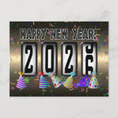 2026ハッピーニューイヤー走行距離計 ポストカード (正面)