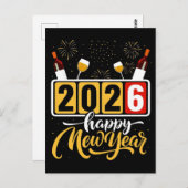 「2026ハッピーニューイヤー」お祝いデザイン ポストカード (正面/裏面)