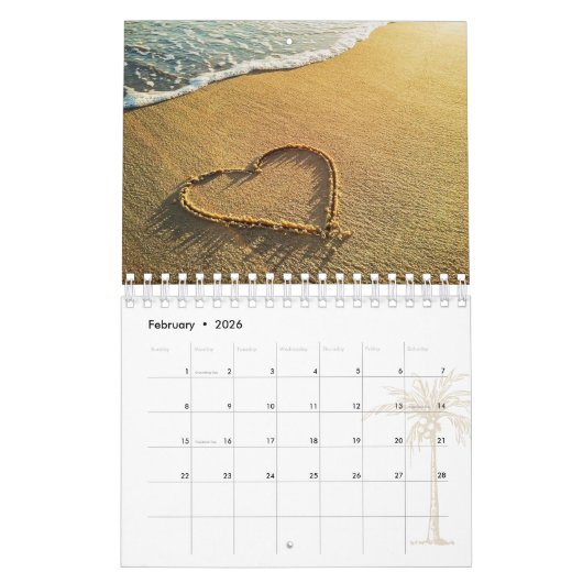 2026パーソナライズされたバケーションファミリーフォト カレンダー (2月 2026)