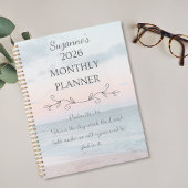 2026パーソナライズされた年海ビーチ詩編バイブル聖句 プランナー手帳