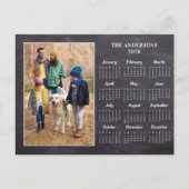 2026パーソナライズされたChalkboardフォトカ素朴レンダー シーズンポストカード (正面)