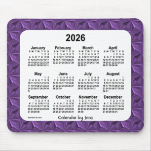 2026パープルダイヤモンドカレンダー(Janz Mouse Pad) マウスパッド