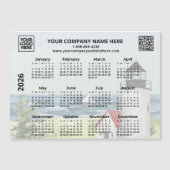 2026ビジネスロゴQRライトハウスカレンダーマグネット (正面)