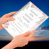 2026ピンクパーソナライズされたフローラ詩編クリスチャン プランナー手帳