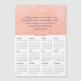 2026ピンク水色詩篇139:14マグネット