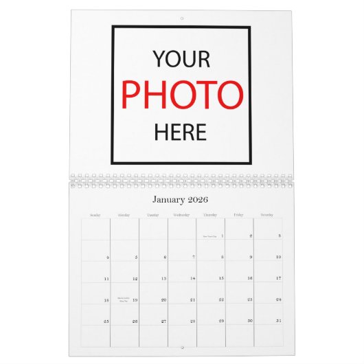 2026フォトカレンパーソナライズされたダー/独自の作成 カレンダー (1月 2026)