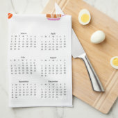 2026フォークアートコテージコアコーヒーブレイクカレンダー キッチンタオル (四つ折り)