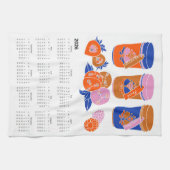 2026フォークアートコテージコアジャムシザーズのカレンダー キッチンタオル (横)