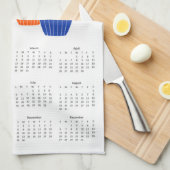 2026フォークアートコテージコーレアフタヌーンティーカレンダー キッチンタオル (四つ折り)