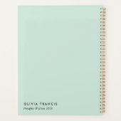 2026プランズミニマルモダンリストミントグリーンパステル プランナー手帳 (裏面)