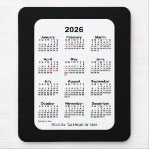 2026ホリデーツートーンブラックカレンダーバイジャンツ マウスパッド