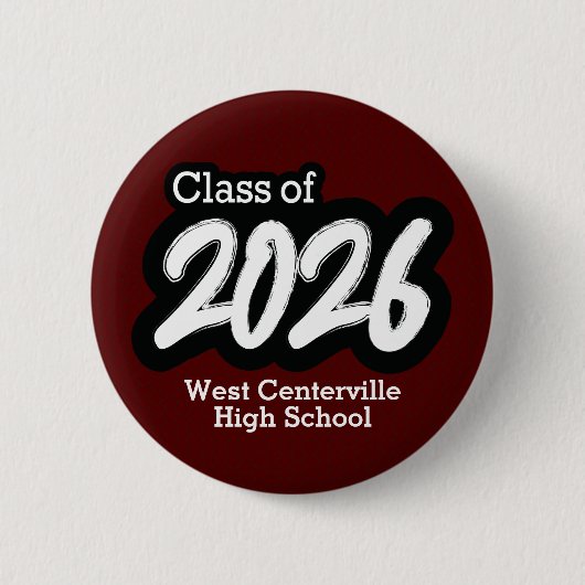 2026ボはっきりしたタンのマルーンのブラシクラス 缶バッジ (正面)