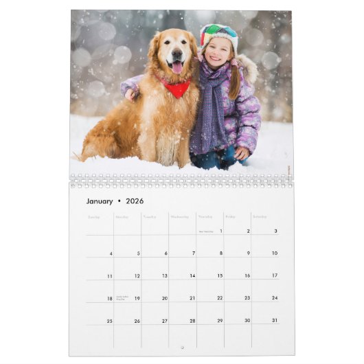 2026モダンカスタム写真ご家族の作成 カレンダー (1月 2026)