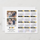 2026モダンカレンダファミリー2フォトブラック金ゴールド シーズンカード (正面)