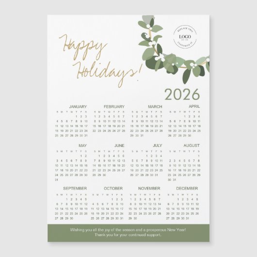 2026モダンリースロゴはこちらカレンダー (正面)