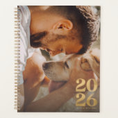 2026モダン写真金フェイク箔グリッター プランナー手帳 (正面)