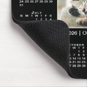 2026モダン年カレンダーあなたの写真名(黒) マウスパッド (コーナー)