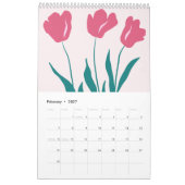 2026モダン年抽象芸術植物暦 カレンダー (2月 2027)