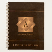 2026モダン金ゴールドモノグラム名スクリプトエレガント プランナー手帳 (正面)