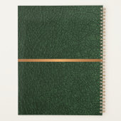 2026上品なエレガントグリーンレザー金ゴールドモノグラムの プランナー手帳 (裏面)