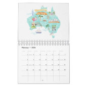 2026世界の水彩国マップ旅行 カレンダー (2月 2026)