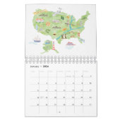 2026世界の水彩国マップ旅行 カレンダー (1月 2026)