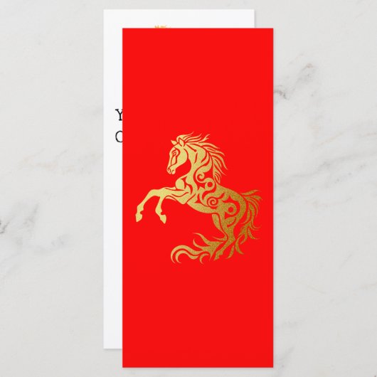 2026中国の年旧正月金ゴールド馬中国传统新年赤 (正面/裏面)