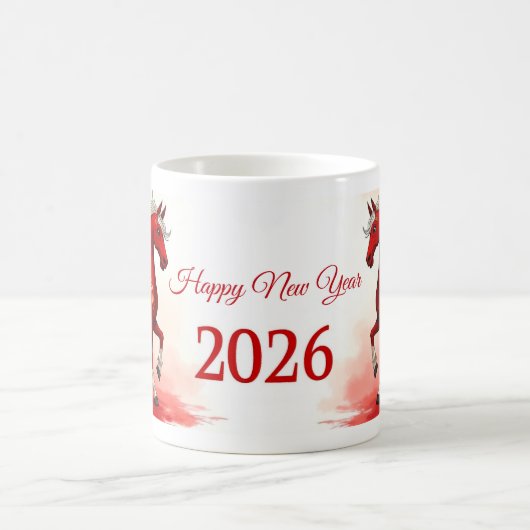 2026中国の年明け コーヒーマグカップ (中央)