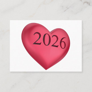 2026刻印の赤いハート プレイスカード