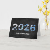 2026卒業式 雲と虹の帽子 カード (黄色い花)