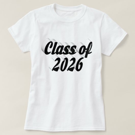 2026卒 ブラック文字 卒業 Tシャツ (デザイン正面)