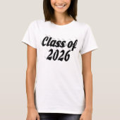 2026卒 ブラック文字 卒業 Tシャツ (正面)