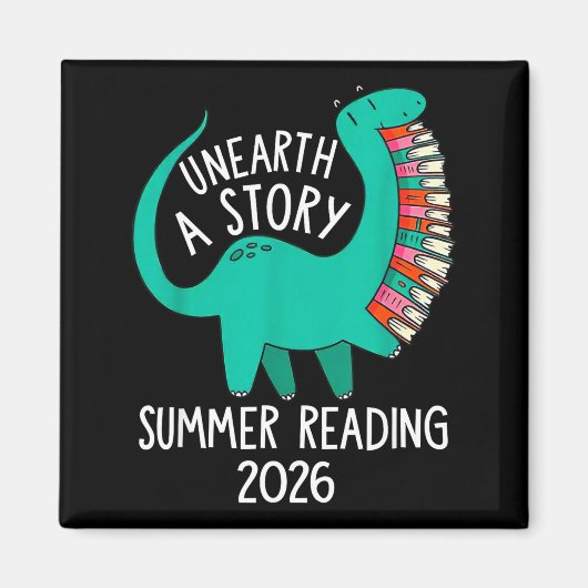 2026夏の読書 恐竜の本を発掘しよう マグネット (正面)