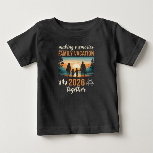 2026家族旅行の思い出を一緒に ベビーTシャツ (正面)