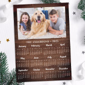 2026家族素朴ペット犬12ヶ月フォトカレンダー シーズンカード