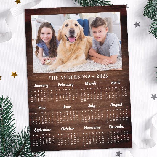 2026家族素朴ペット犬12ヶ月フォトカレンダー シーズンカード